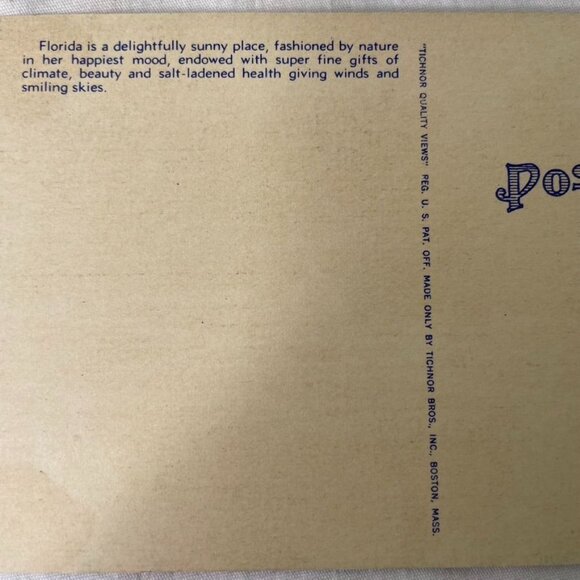 Vintage Linen Postcard Sunken Garden Miami Florida  Firestone Estate u - Picture 4 of 5